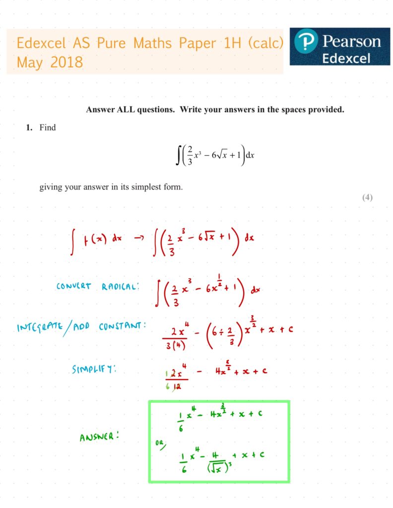 AS Maths Integration